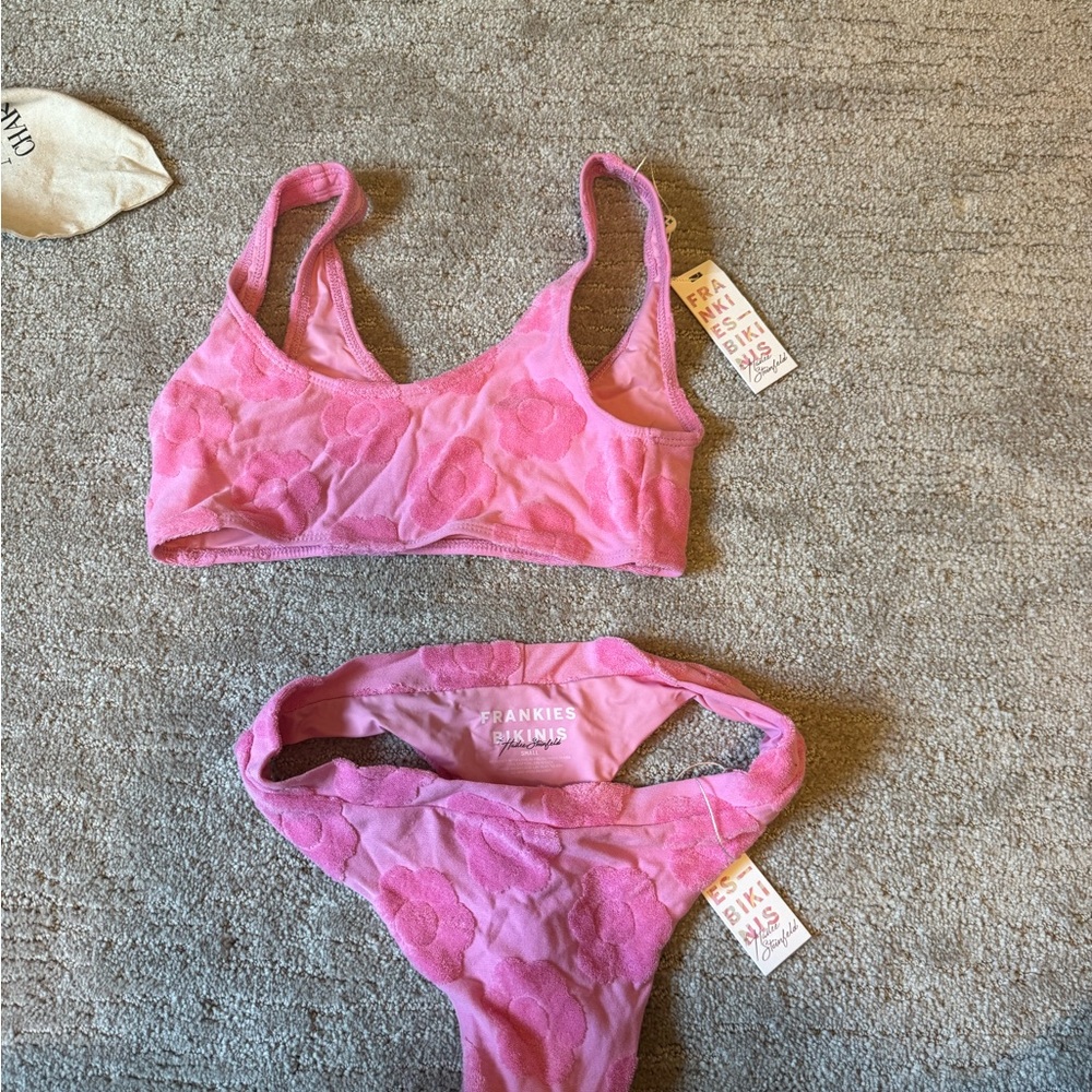 Frankie's Bikinis Pink Textured Bikini